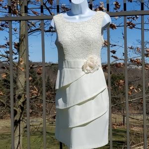 Ivory Lace Connected Petite Sleeveless Dress